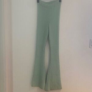 Fuzzy Flare Pants - Green